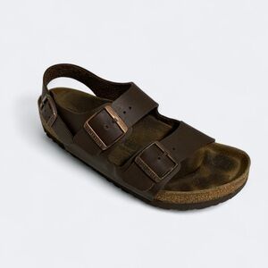 BIRKENSTOCK Milano Sandal with Back Strap In Brown | Size EU 40